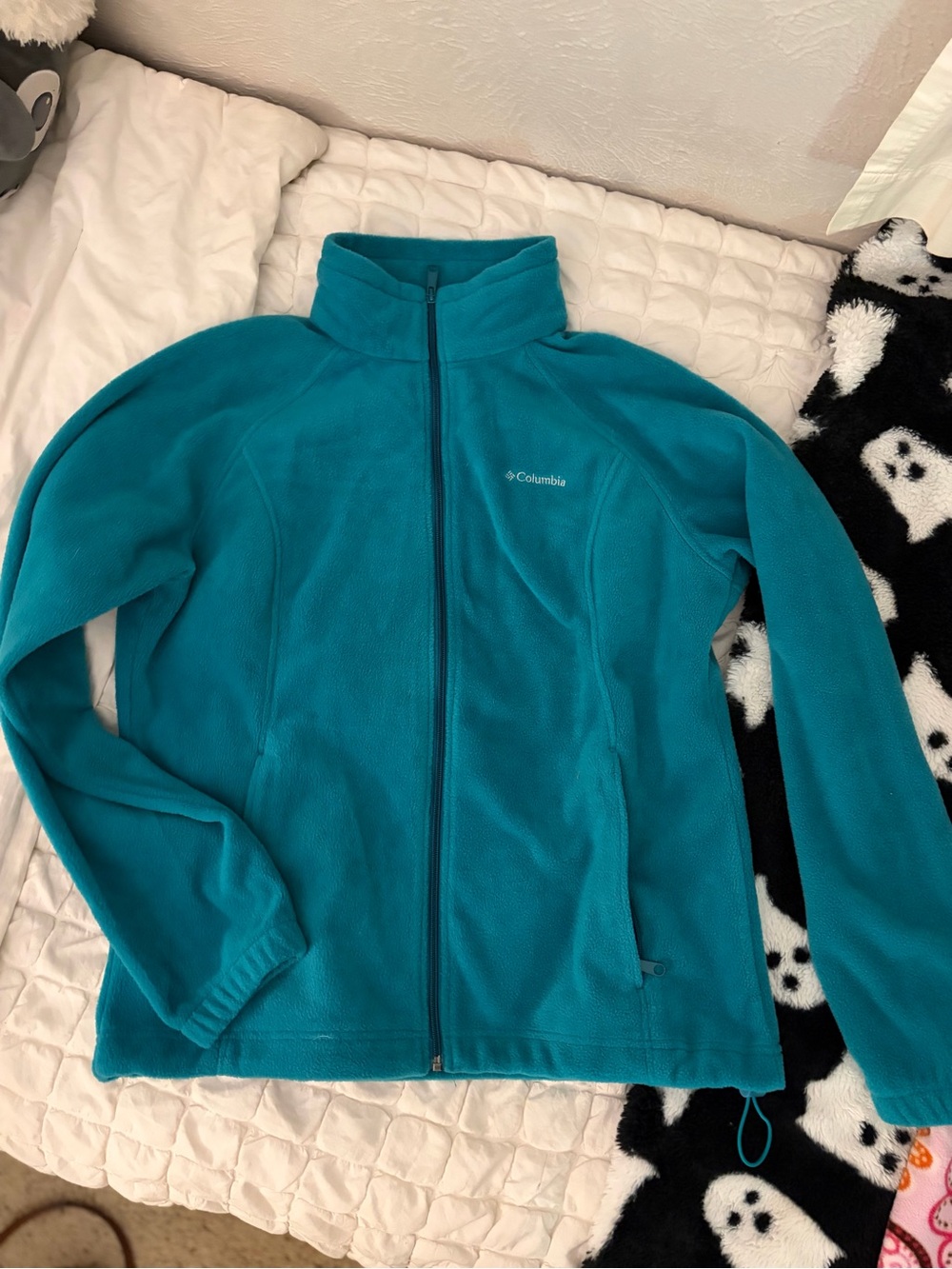 Columbia Teal Fleece Jacket Women's XL Full Zip